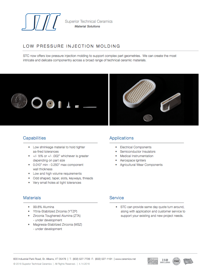 Low Pressure Injection Molding